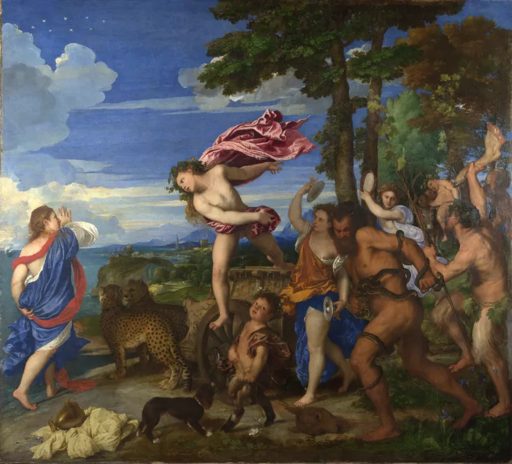 Tiziano, Baco y Ariadna, hacia 1520-1523 Óleo sobre lienzo. National Gallery, Londres