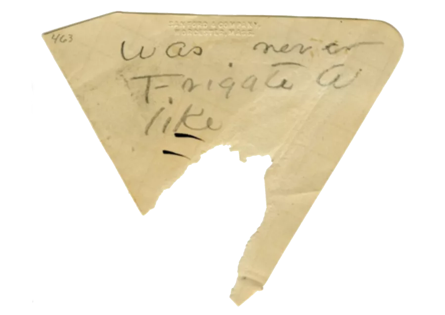 Emily Dickinson. Manuscrito poético sobre soporte de sobre