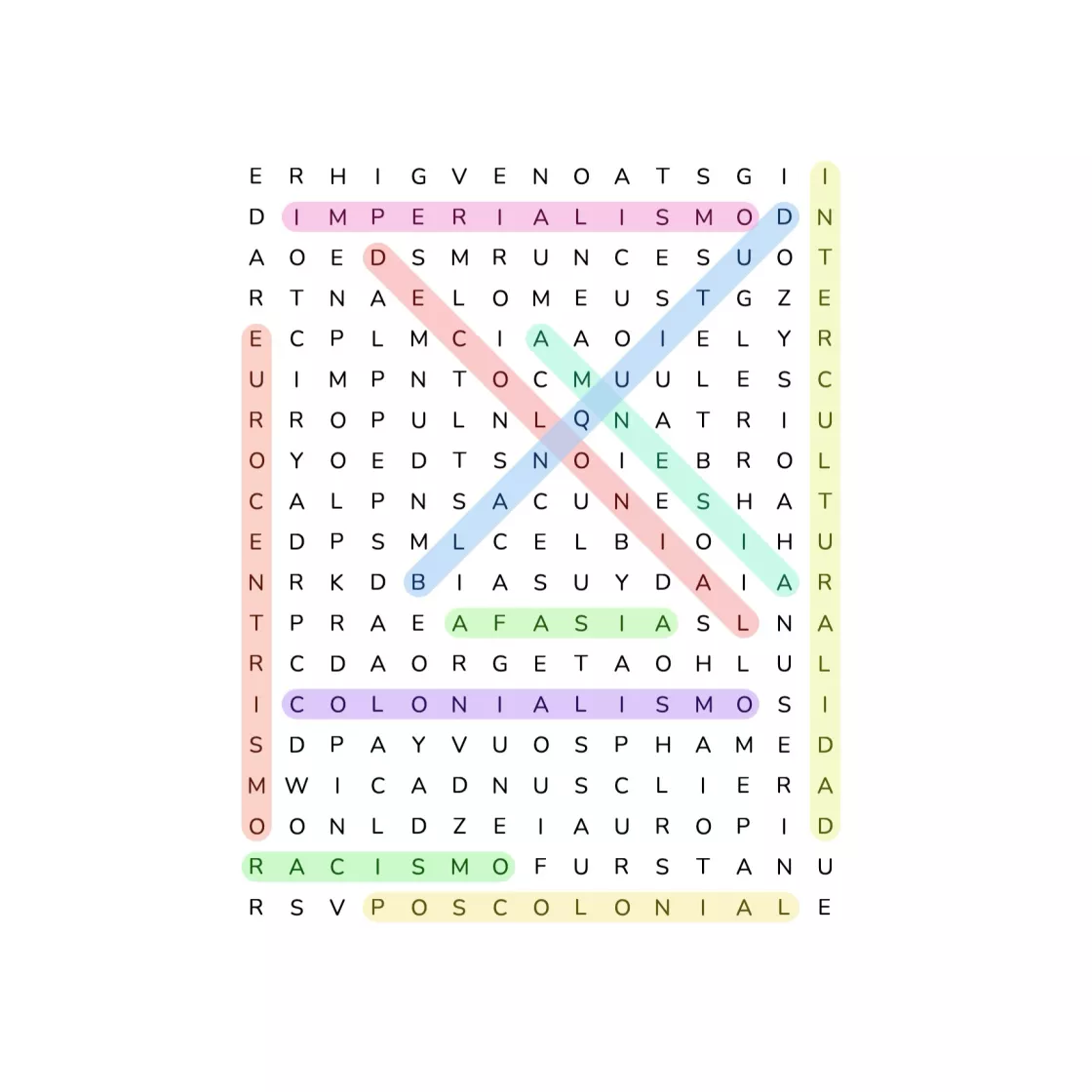 Decolonial - sopa de letras