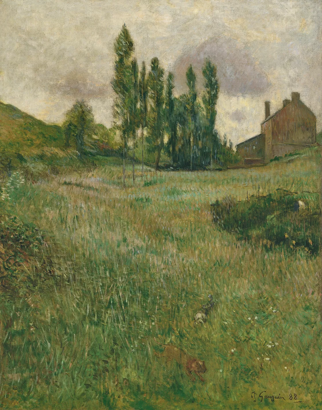 Perros corriendo en el prado1888 Perros corriendo en el prado. Paul Gauguin