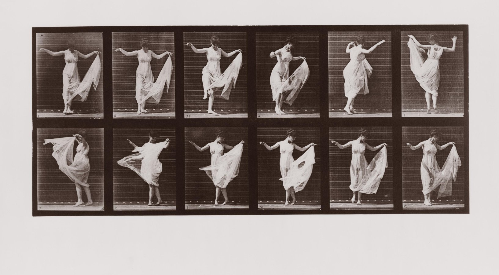 Eadweard Muybridge, Mujer bailando, en Locomoción animal, lámina 188, 1887
