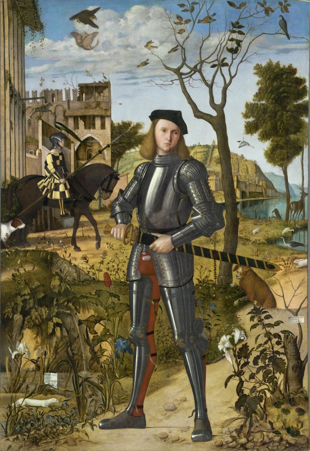 Vittore Carpaccio. Joven caballero en un paisaje, hacia 1505