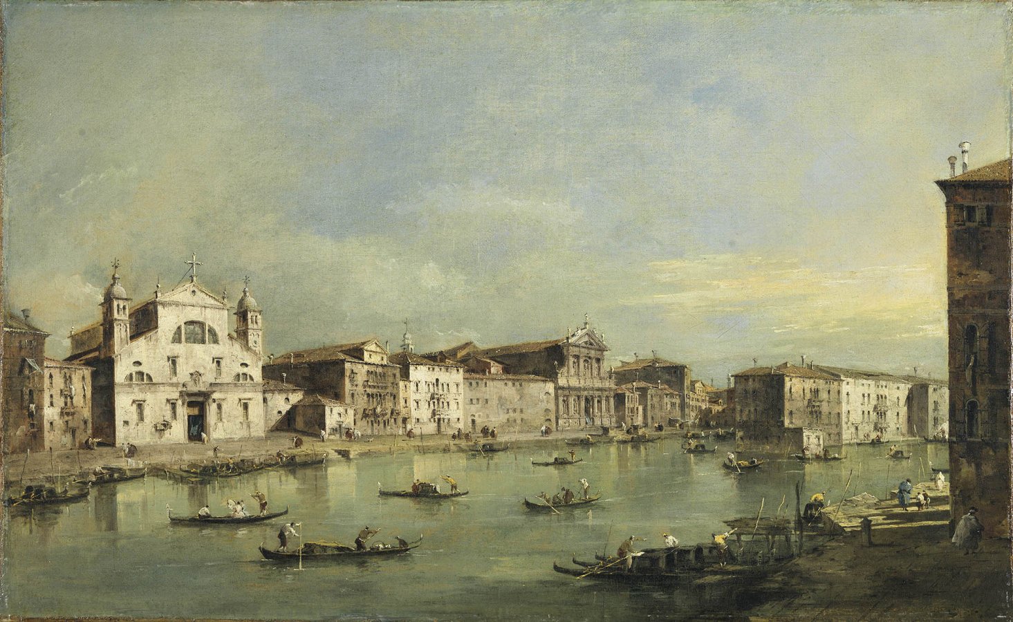 El Gran Canal con Santa Lucia y Santa María di Nazareth. Francesco Guardi