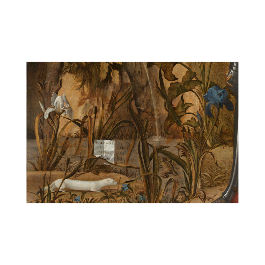 Vittore Carpaccio, Joven caballero en un paisaje (detalle), hacia 1505