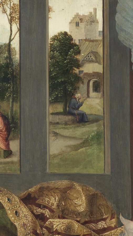 Jan de Beer, La Anunciación (detalle), hacia 1520