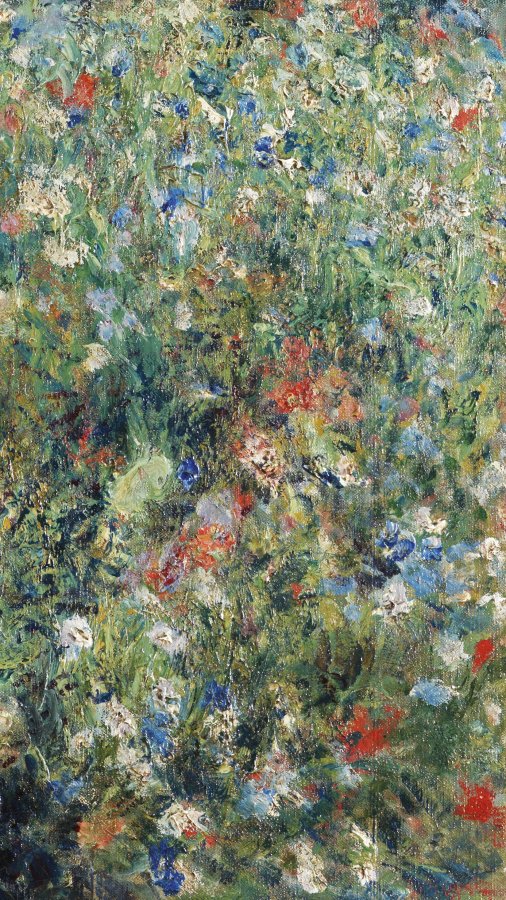 Pierre-Auguste Renoir, Mujer con sombrilla en un jardín (detalle), 1875