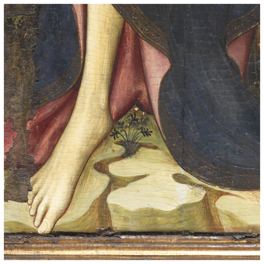 Joan Mates, Los santos Juanes con un donante (detalle), hacia 1410