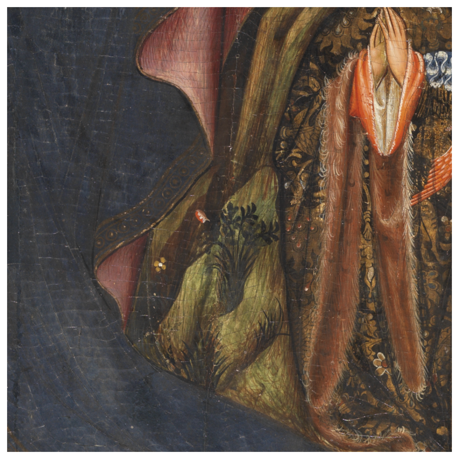 Joan Mates, Los santos Juanes con un donante (detalle), hacia 1410