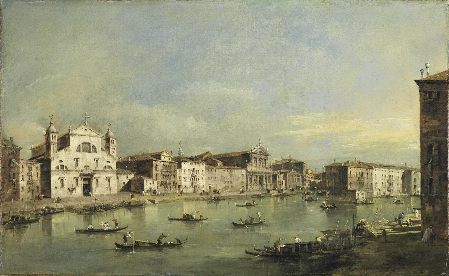 El Gran Canal con Santa Lucia y Santa María di Nazareth. Francesco Guardi