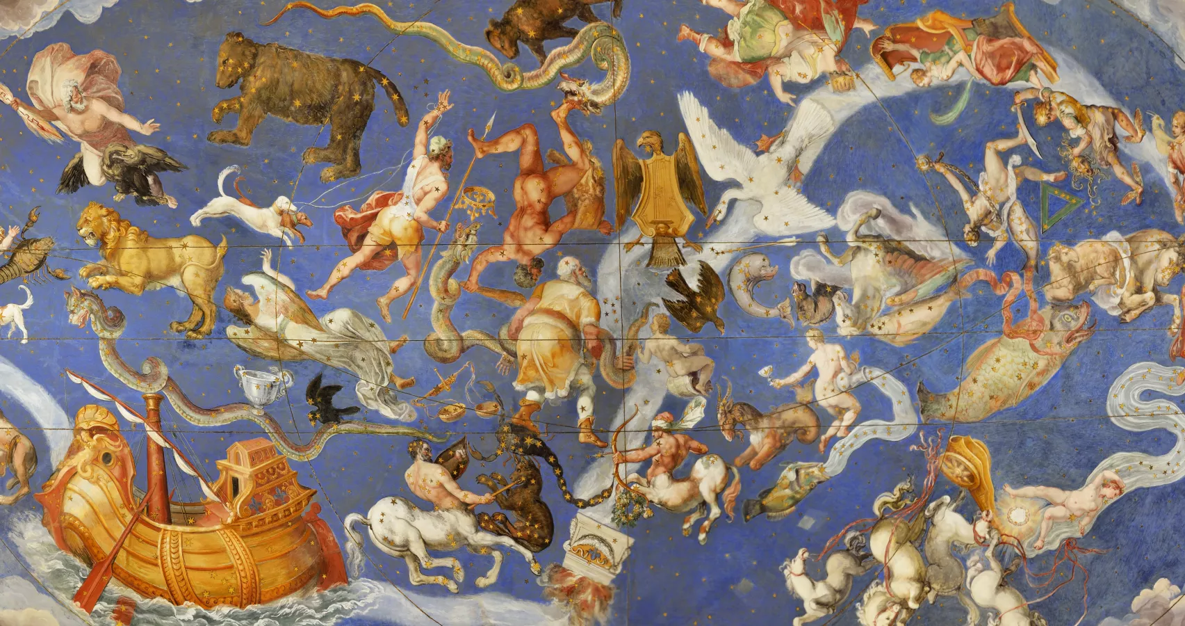 Obra atribuida a Giovanni Antonio da Varese, Fresco de las constelaciones, 1573-1575, Palazzo Farnese, Caprarola