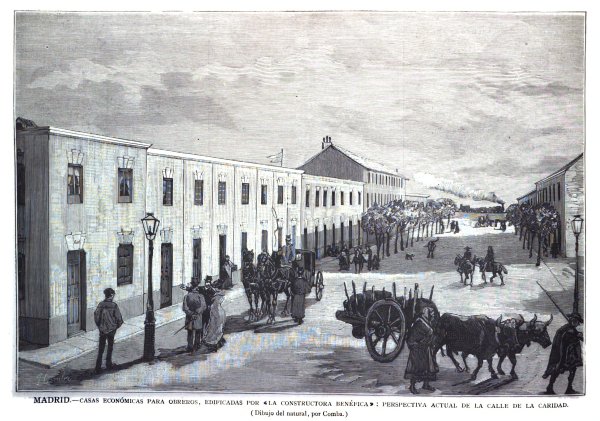 Casas para obreros edificadas por la Constructora Benéfica en el barrio de Pacífico, Madrid, 1883, de Juan Colomba