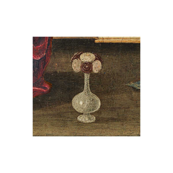 Benedetto Bonfigli, La Anunciación (detalle), hacia 1455