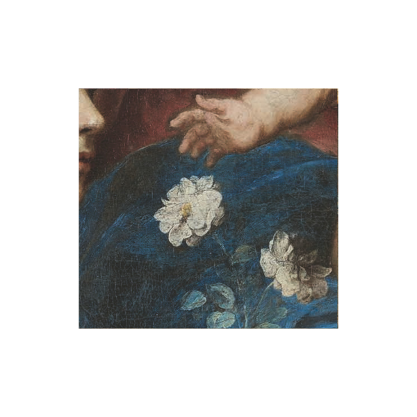 Bartolomé Esteban Murillo, La Virgen y el Niño con santa Rosa de Viterbo (detalle), hacia 1670