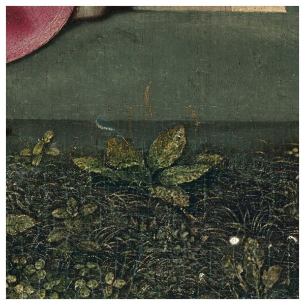 Maestro de la Madonna André, La Virgen con el Niño entre ángeles (detalle), hacia 1500