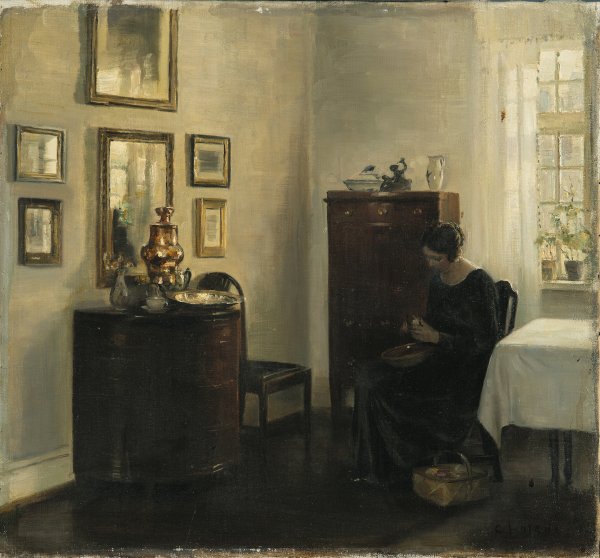 Mujer con frutero. Carl Holsoe