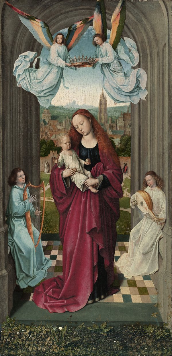 La Virgen con el Niño entre ángeles