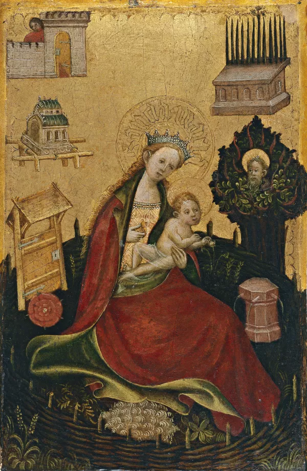 La Virgen y el Niño en el Hortus Conclusus (ala izquierda)