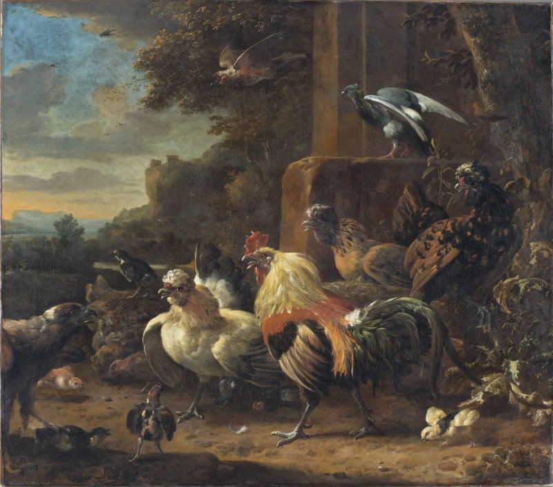 Paisaje con aves de corral. Melchior de Hondecoeter