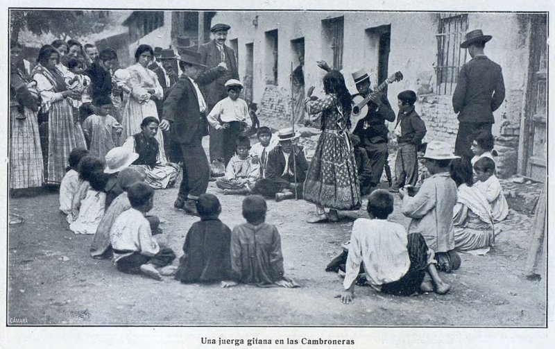 Una juerga gitana en las Cambroneras, Madrid, 1914