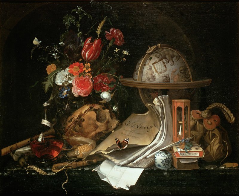 Maria van Oosterwijk, Bodegón-Vanitas, 1668