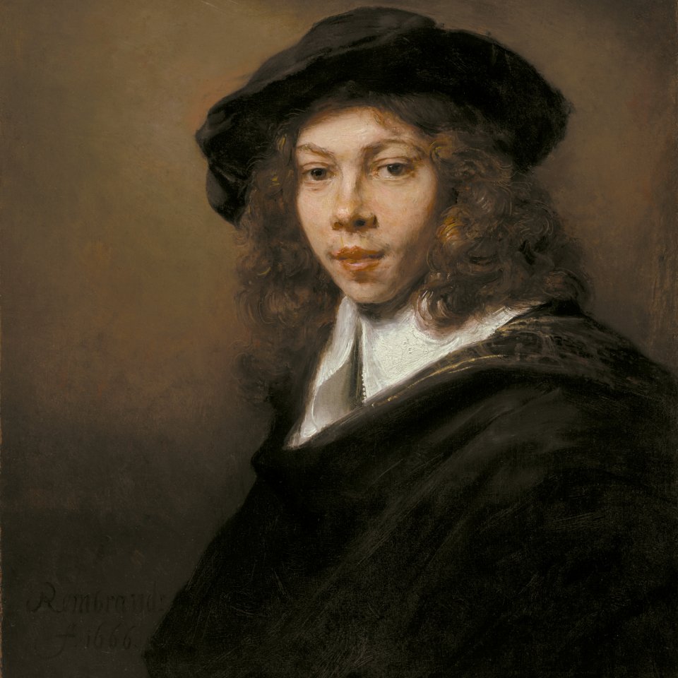 Retrato de un joven con gorra negra, Rembrandt