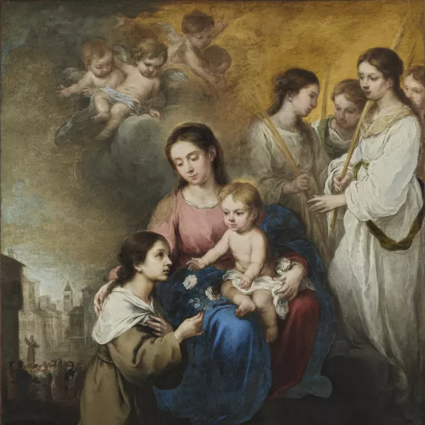 La Virgen y el Niño con santa Rosa de Viterbo. Bartolomé Esteban Murillo La Virgen y el Niño con santa Rosa de Viterbo. Bartolomé Esteban Murillo