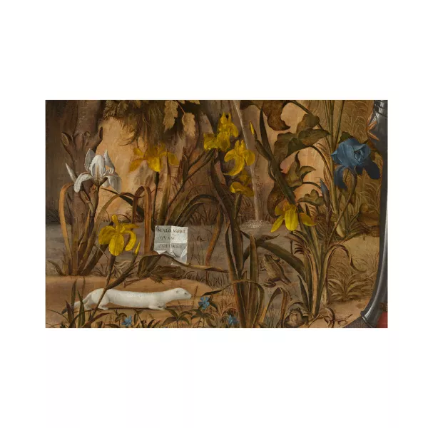 Obra de Vittore Carpaccio, Joven caballero en un paisaje (detalle), hacia 1505 Vittore Carpaccio, Joven caballero en un paisaje (detalle), hacia 1505