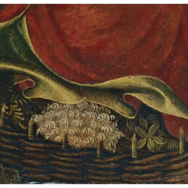 Anónimo alemán activo en Westfalia, La Virgen y el Niño en el Hortus Conclusus (ala izquierda) (detalle), hacia 1410 Anónimo alemán activo en Westfalia, La Virgen y el Niño en el Hortus Conclusus (ala izquierda) (detalle), hacia 1410