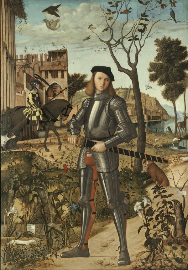 Joven caballero en un paisaje. Vittore Carpaccio Miniatura