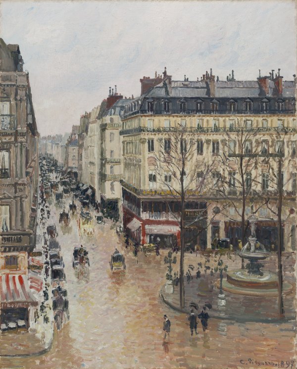 Rue Saint-Honoré por la tarde. Efecto de lluvia. Camille Pissarro Rue Saint-Honoré por la tarde. Efecto de lluvia. Camille Pissarro