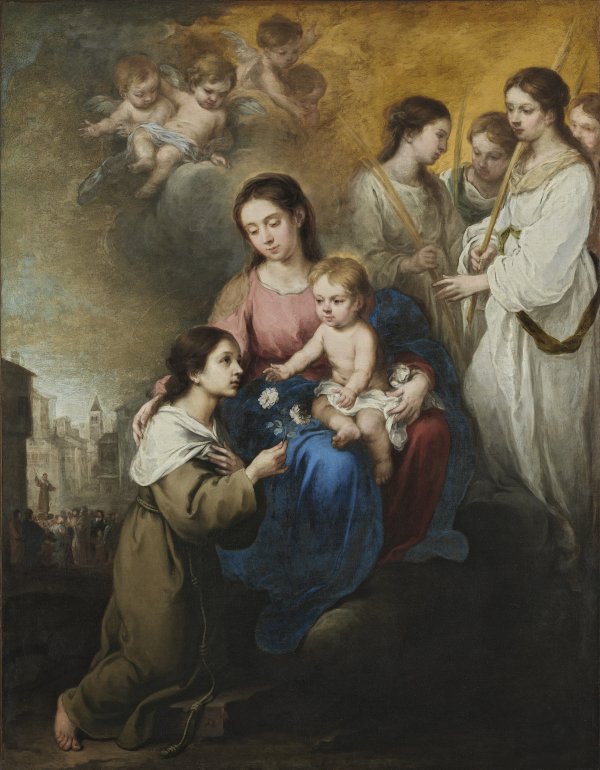 La Virgen y el Niño con santa Rosa de Viterbo. Bartolomé Esteban Murillo La Virgen y el Niño con santa Rosa de Viterbo. Bartolomé Esteban Murillo
