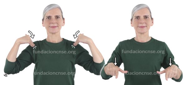 Auxiliar de sala en Lengua de Signos Española Signado de la palabra auxiliar de sala en Lengua de Signos Española