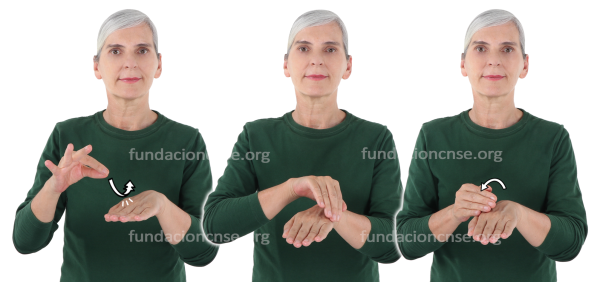 Brocado a mano en Lengua de Signos Española Signado de la palabra brocado en Lengua de Signos Española
