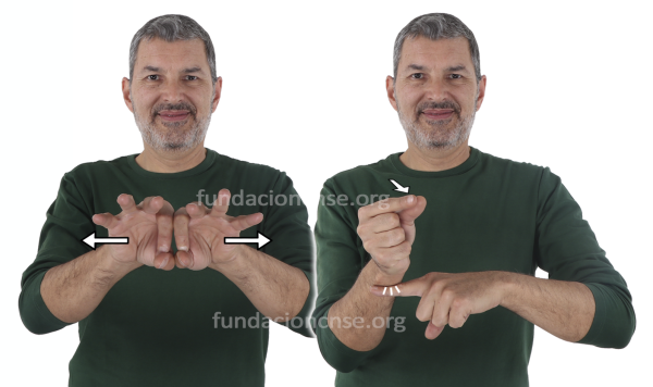 Tiento en Lengua de Signos Española Signado de la palabra tiento en Lengua de Signos Española