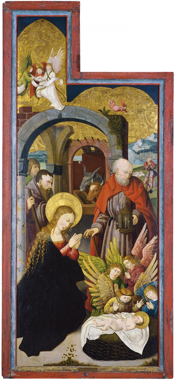 La Adoración de los pastores (Ala interior izquierda). Anónimo ALEMÁN activo en Suabia h.1515 La Adoración de los pastores (Ala interior izquierda). Anónimo ALEMÁN activo en Suabia h.1515