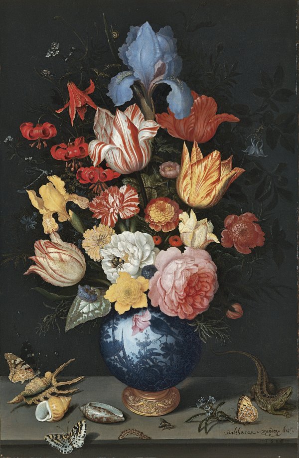 Vaso chino con flores, conchas e insectos. Balthasar van der Ast Vaso chino con flores, conchas e insectos. Balthasar van der Ast