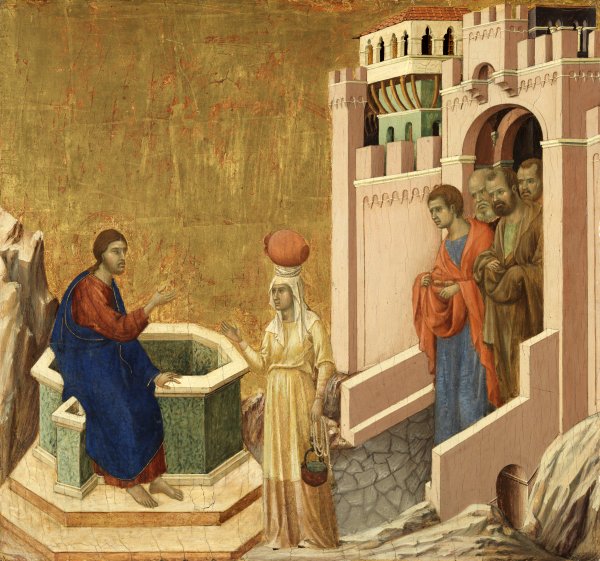 Cristo y la samaritana. Duccio DI BUONINSEGNA Cristo y la samaritana. Duccio DI BUONINSEGNA