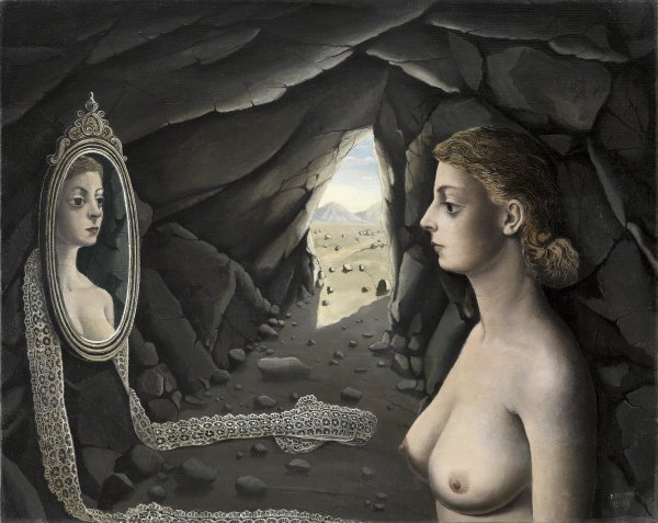 Mujer ante el espejo. Paul Delvaux Mujer ante el espejo. Paul Delvaux