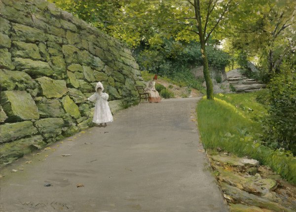 En el parque (Un camino). William Merritt Chase